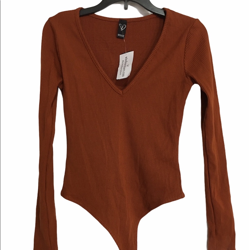 NWT Windsor Rust Color Ribbed Long Sleeve Bodysuit